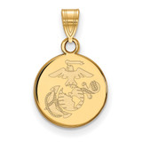 LogoArt U.S. Marine Corps Pendant - Gold-Tone Sterling Silver Small Disc