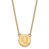 LogoArt Quinnipiac University Necklace - Sterling Silver Gold-Tone Letter Q Small Pendant 18 Inch