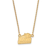LogoArt University of New Hampshire Necklace - Sterling Silver Gold-Tone Small Pendant 18 Inch