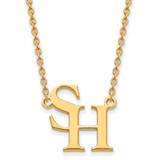 LogoArt Sam Houston State University Necklace - Sterling Silver Gold-Tone Large Pendant 18 Inch