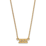LogoArt Sigma Sigma Sigma Pendant - Sterling Silver Gold-Tone Sorority Greek Letters Extra Small 18 Inch Necklace