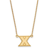 LogoArt Xavier University Necklace - Sterling Silver Gold-Tone Letter X Small Pendant 18 Inch