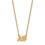 LogoArt Alpha Phi Necklace - Sterling Silver Gold-Tone Sorority Greek Letters Medium Pendant 18 Inch