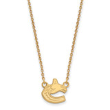LogoArt Vancouver Canucks Necklace - Sterling Silver Gold-Tone Small Pendant 18 Inch