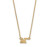 LogoArt Delta Gamma Necklace - Sterling Silver Gold-Tone Sorority Greek Letters Medium Pendant 18 Inch