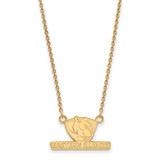 LogoArt Eastern Illinois University Necklace - Sterling Silver Gold-Tone Small Pendant 18 Inch