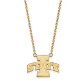 LogoArt Iowa State University Necklace - Sterling Silver Gold-Tone Large Pendant 18 Inch