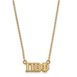 LogoArt Pi Beta Phi Necklace - Sterling Silver Gold-Tone Sorority Greek Letters Medium Pendant 18 Inch