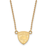 LogoArt Florida Panthers Necklace - Sterling Silver Gold-Tone Small Pendant 18 Inch