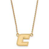 LogoArt University of Tennessee at Chattanooga Necklace - Sterling Silver Gold-Tone Letter C Small Pendant 18 Inch