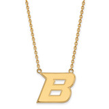 LogoArt Boise State University Necklace - Sterling Silver Gold-Tone Letter B Large Pendant 18 Inch