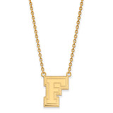 LogoArt Fordham University Necklace - Sterling Silver Gold-Tone Letter F Large Pendant 18 Inch