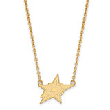 LogoArt Dallas Stars Necklace - Sterling Silver Gold-Tone Large Pendant 18 Inch