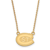 LogoArt St. Cloud State University Necklace - Sterling Silver Gold-Tone Small Pendant 18 Inch