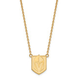 LogoArt Vegas Golden Knights Necklace - Sterling Silver Gold-Tone Large Pendant 18 Inch