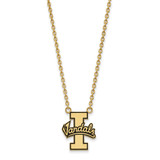 Sterling Silver Gold-Tone LogoArt U of Idaho Vandals Large Enameled Pendant 18 Inch Necklace