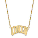 Sterling Silver Gold-Tone LogoArt University of Nevada-Las Vegas U-N-L-V Large Pendant 18 Inch Necklace