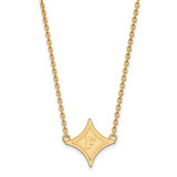 LogoArt Furman University Necklace - Sterling Silver Gold-Tone Large Pendant 18 Inch