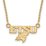 Sterling Silver Gold-Tone LogoArt East Tennessee State U. Small Necklace