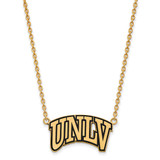 Sterling Silver Gold-Tone LogoArt University of Nevada-Las Vegas U-N-L-V Large Enameled Pendant 18 Inch Necklace