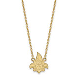 LogoArt University of New Orleans Necklace - Sterling Silver Gold-Tone U-N-O Large Pendant 18 Inch