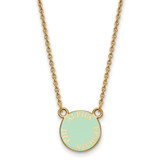 LogoArt Alpha Epsilon Phi Necklace - Sterling Silver Gold-Tone Extra Sorority Text Small Color Enamel Pendant 18 Inch - GP012AEP-18