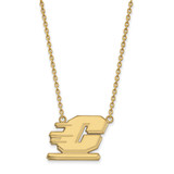 LogoArt Central Michigan University Necklace - Sterling Silver Gold-Tone Letter C Large Pendant 18 Inch