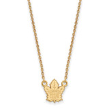LogoArt Toronto Maple Leafs Necklace - Sterling Silver Gold-Tone Small Pendant 18 Inch