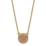 LogoArt Sigma Delta Tau Necklace - Sterling Silver Gold-Tone Sorority Text Small Color Enamel Pendant 18 Inch - GP012SDT-18