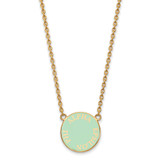 LogoArt Alpha Epsilon Phi Necklace - Sterling Silver Gold-Tone Sorority Text Small Color Enamel Pendant 18 Inch - GP013AEP-18