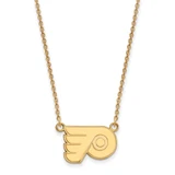 LogoArt Philadelphia Flyers Necklace - Sterling Silver Gold-Tone Sm Pendant 18 Inch