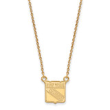 LogoArt New York Rangers Necklace - Sterling Silver Gold-Tone Small Pendant 18 Inch