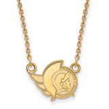 LogoArt Ottawa Senators Necklace - Sterling Silver Gold-Tone Small Pendant 18 Inch