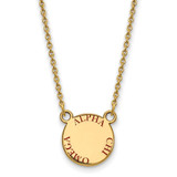 LogoArt Alpha Chi Omega Necklace - Sterling Silver Gold-Tone Sorority Text Small Color Enamel Pendant 18 Inch - GP014ACO-18