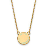 LogoArt Alpha Epsilon Phi Necklace - Sterling Silver Gold-Tone Extra Sorority Text Small Color Enamel Pendant 18 Inch - GP014AEP-18