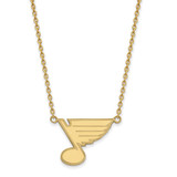 LogoArt St. Louis Blues Necklace - Sterling Silver Gold-Tone Large Pendant 18 Inch