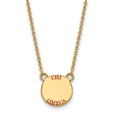 LogoArt Chi Omega Necklace - Sterling Silver Gold-Tone Sorority Text Small Color Enamel Pendant 18 Inch