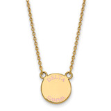 LogoArt Delta Gamma Necklace - Sterling Silver Gold-Tone Sorority Text Small Color Enamel Pendant 18 Inch - GP014DG-18