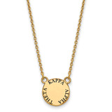 LogoArt Kappa Alpha Theta Necklace - Sterling Silver Gold-Tone Sorority Text Small Color Enamel Pendant 18 Inch - GP014KAT-18