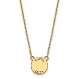 LogoArt Kappa Delta Necklace - Sterling Silver Gold-Tone Sorority Text Small Color Enamel Pendant 18 Inch - GP014KD-18