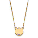 LogoArt Sigma Kappa Necklace - Sterling Silver Gold-Tone Sorority Text Small Color Enamel Pendant 18 Inch - GP014SKP-18