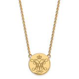Sterling Silver Gold-Tone LogoArt College of William and Mary Large Enameled Disc Pendant 18 Inch Necklace
