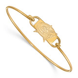 LogoArt Columbus Blue Jackets Bracelet - Sterling Silver Gold-Tone Small Center 7 Inch Wire Bangle