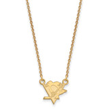 LogoArt Pittsburgh Penguins Necklace - Sterling Silver Gold-Tone Small Pendant 18 Inch