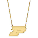LogoArt Purdue University Necklace - Sterling Silver Gold-Tone Letter P Large Pendant 18 Inch