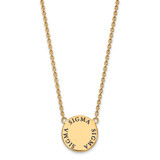 LogoArt Sigma Sigma Sigma Pendant - Sterling Silver Gold-Tone Sorority Text Large Color Enamel 18 Inch Necklace - GP015SSS-18