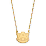 LogoArt Auburn University Necklace - Sterling Silver Gold-Tone Large Pendant 18 Inch