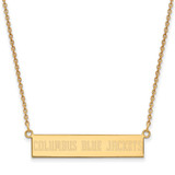 LogoArt Columbus Blue Jackets Necklace - Sterling Silver Gold-Tone Small Bar 18 Inch