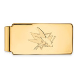 LogoArt San Jose Sharks Money Clip - Sterling Silver Gold-Tone