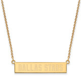LogoArt Dallas Stars Necklace - Sterling Silver Gold-Tone Small Bar 18 Inch